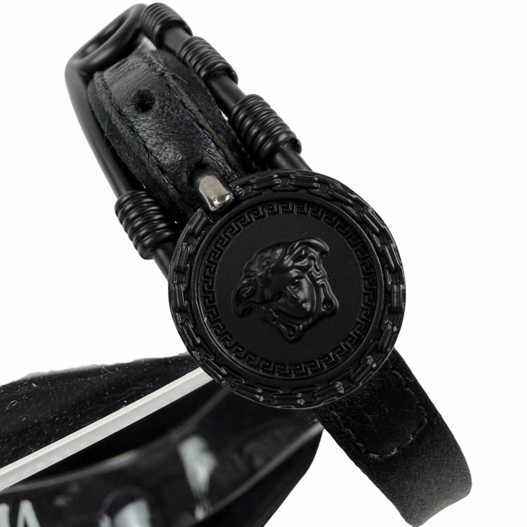Excellent VERSACE Sandals black Satin Women 37 1004483