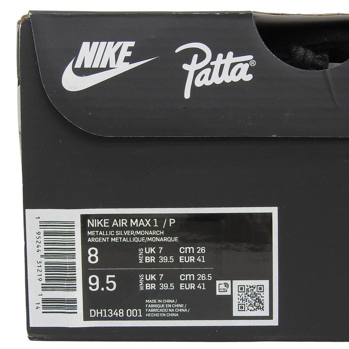 Pristine NIKE sneakers AIR MAX 1 Patta Monarch mens 26 DH1348-001