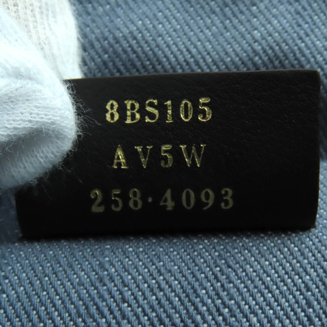 全新 FENDI Mamma Baguette 小号灰色牛仔布女士单肩包 8BS105