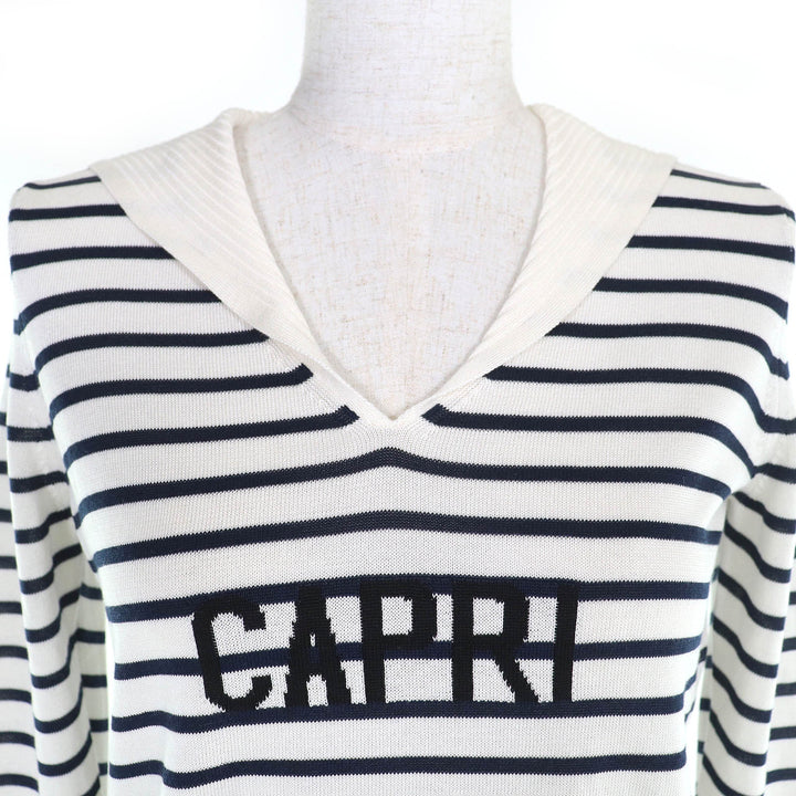 新品 クリスチャンディオール ニット CAPRI ストライプ柄 セーラーカラー 34 144S49CP603