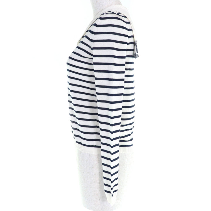 新品 クリスチャンディオール ニット CAPRI ストライプ柄 セーラーカラー 34 144S49CP603