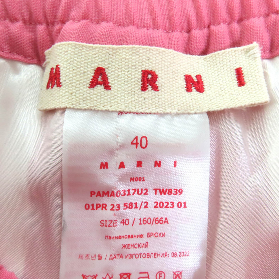 Excellent MARNI Pants pink Virgin wool Women 40 PAMA0317U2