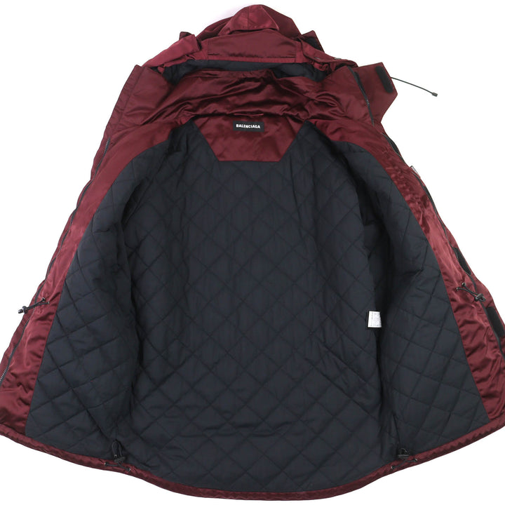 精美BALENCIAGA葡萄紫色尼龙超大款连帽羽绒服，42码，货号594907