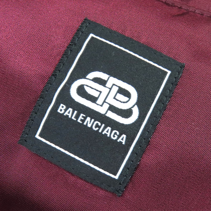 精美BALENCIAGA葡萄紫色尼龙超大款连帽羽绒服，42码，货号594907