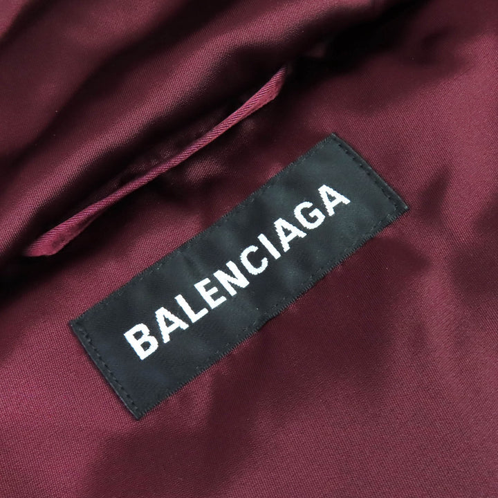 精美BALENCIAGA葡萄紫色尼龙超大款连帽羽绒服，42码，货号594907