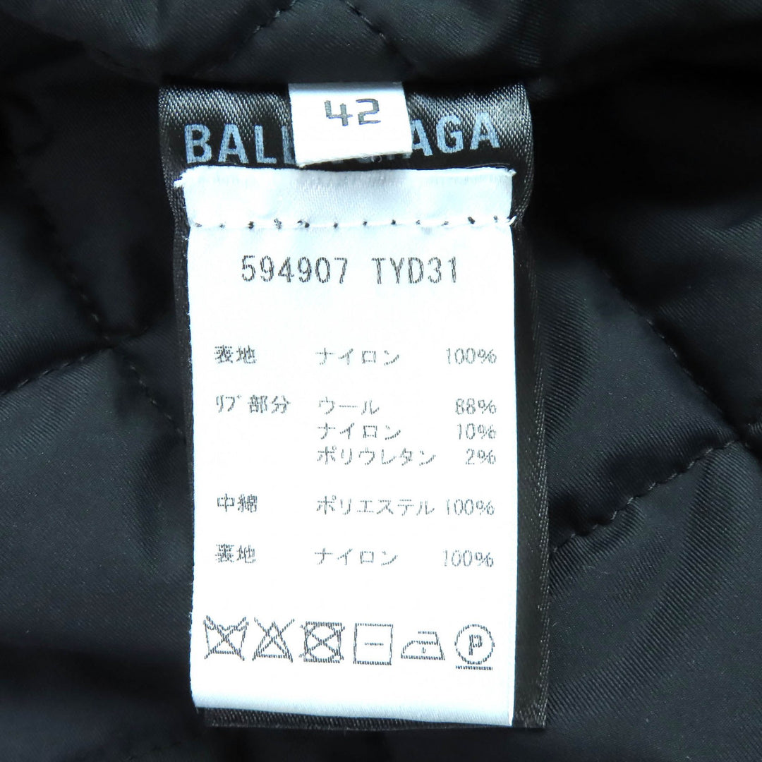 精美BALENCIAGA葡萄紫色尼龙超大款连帽羽绒服，42码，货号594907