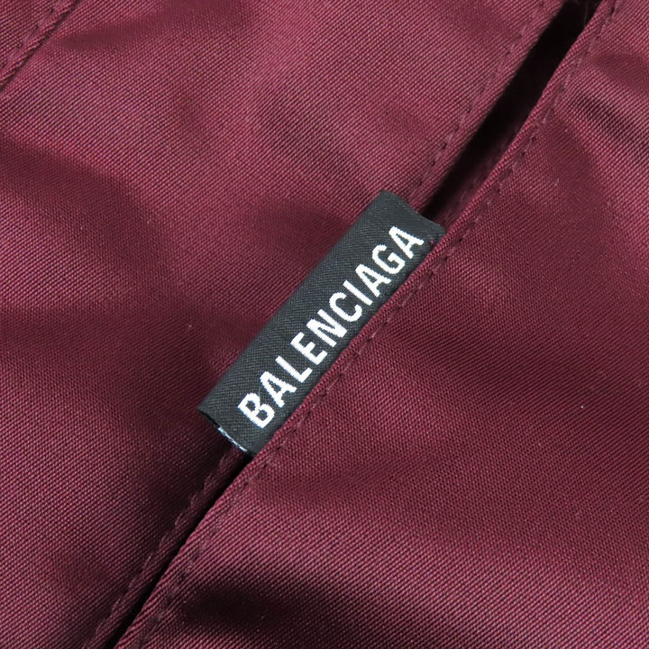 精美BALENCIAGA葡萄紫色尼龙超大款连帽羽绒服，42码，货号594907