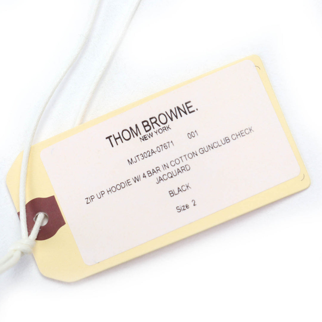 新品未使用 THOM BROWNE フーディー ガンクラブチェック ジャカード 4BAR ジップアップ 2 MJT302A-07671