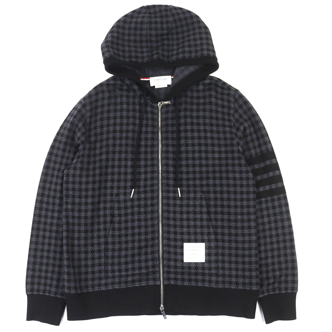 新品未使用 THOM BROWNE フーディー ガンクラブチェック ジャカード 4BAR ジップアップ 2 MJT302A-07671