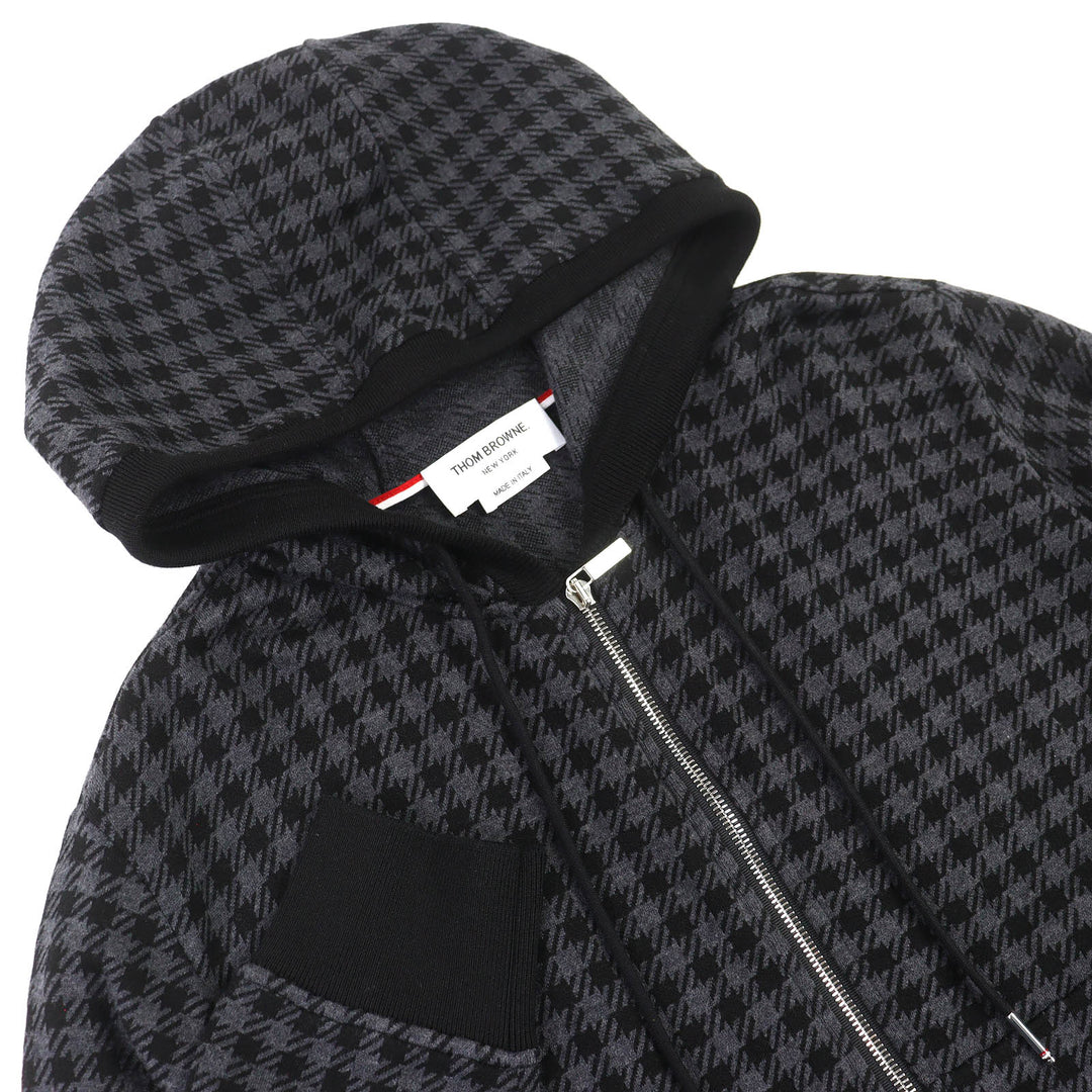 新品未使用 THOM BROWNE フーディー ガンクラブチェック ジャカード 4BAR ジップアップ 2 MJT302A-07671