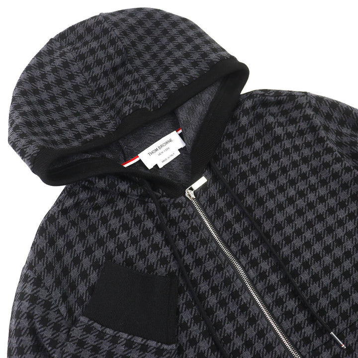新品未使用 THOM BROWNE フーディー ガンクラブチェック ジャカード 4BAR ジップアップ 2 MJT302A-07671