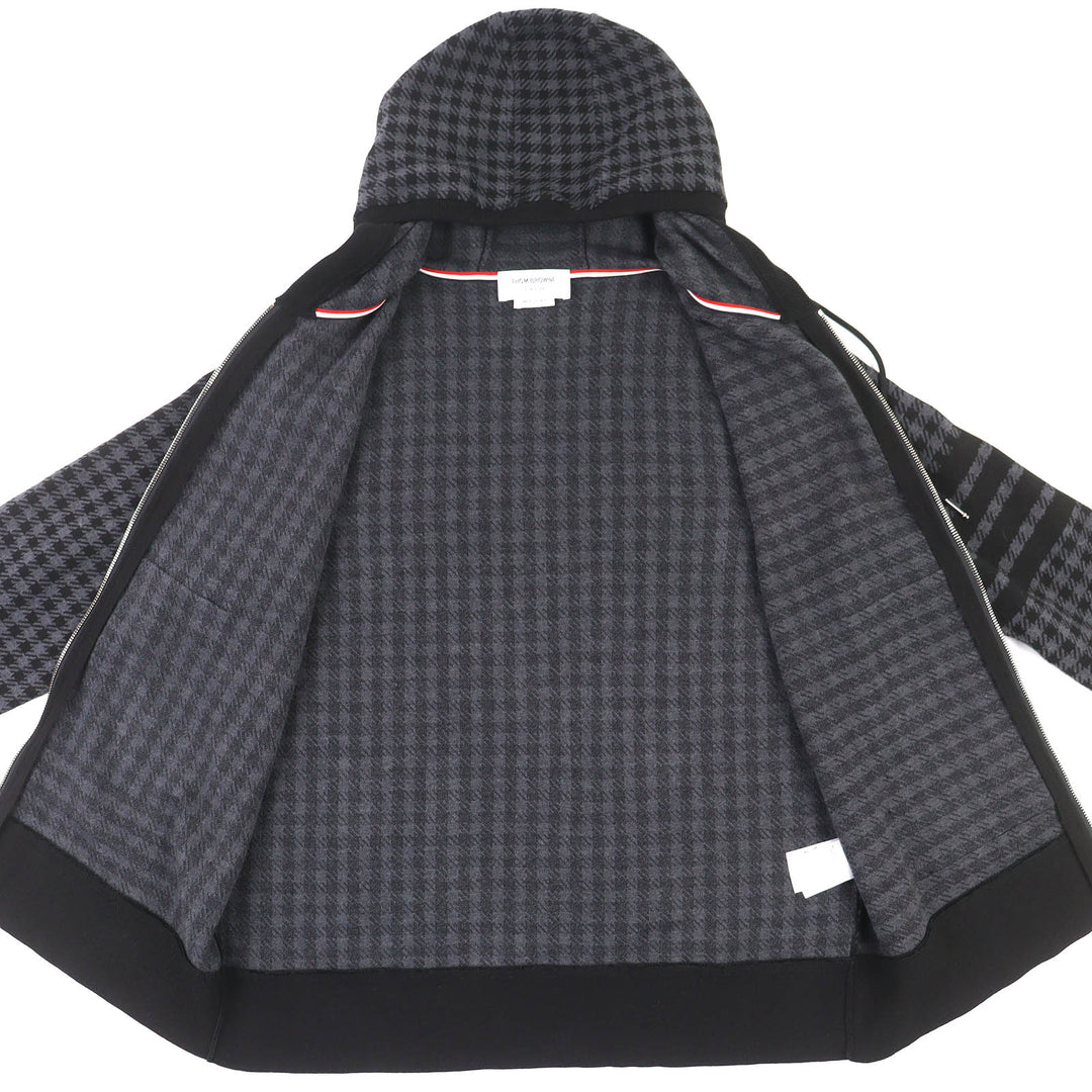 新品未使用 THOM BROWNE フーディー ガンクラブチェック ジャカード 4BAR ジップアップ 2 MJT302A-07671