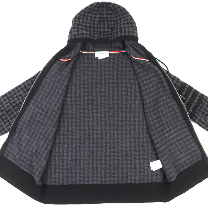 新品未使用 THOM BROWNE フーディー ガンクラブチェック ジャカード 4BAR ジップアップ 2 MJT302A-07671