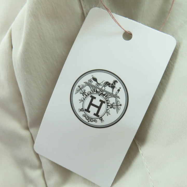 新品 HERMES ベストセリエ パッド入り ジップアップ ベージュ オレンジ ナイロン レディース M
