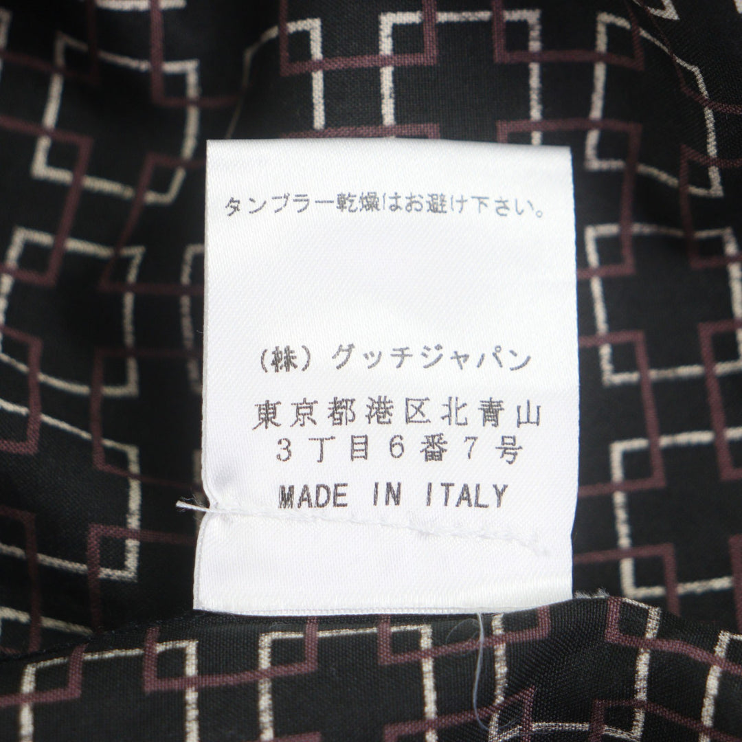 素晴らしい GUCCI 長袖シャツ オールオーバープリント 長袖 ブラック シルク メンズ 38