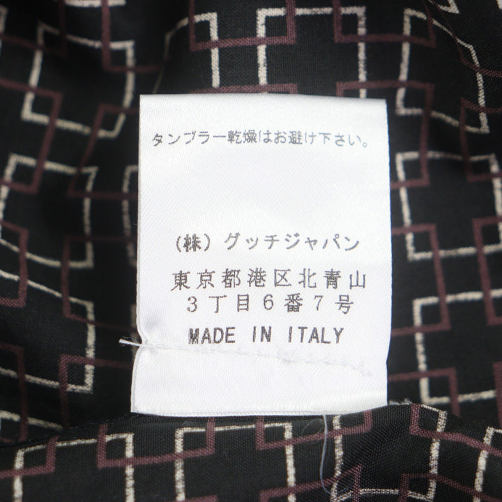 素晴らしい GUCCI 長袖シャツ オールオーバープリント 長袖 ブラック シルク メンズ 38
