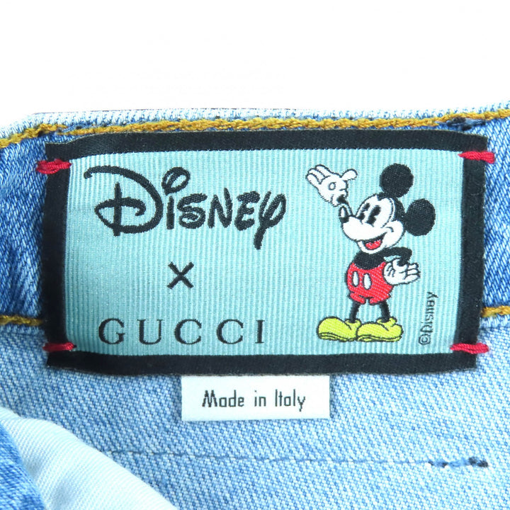 Great GUCCI×Disney Denim pants Logo leather patch Mickey patch 29 502797
