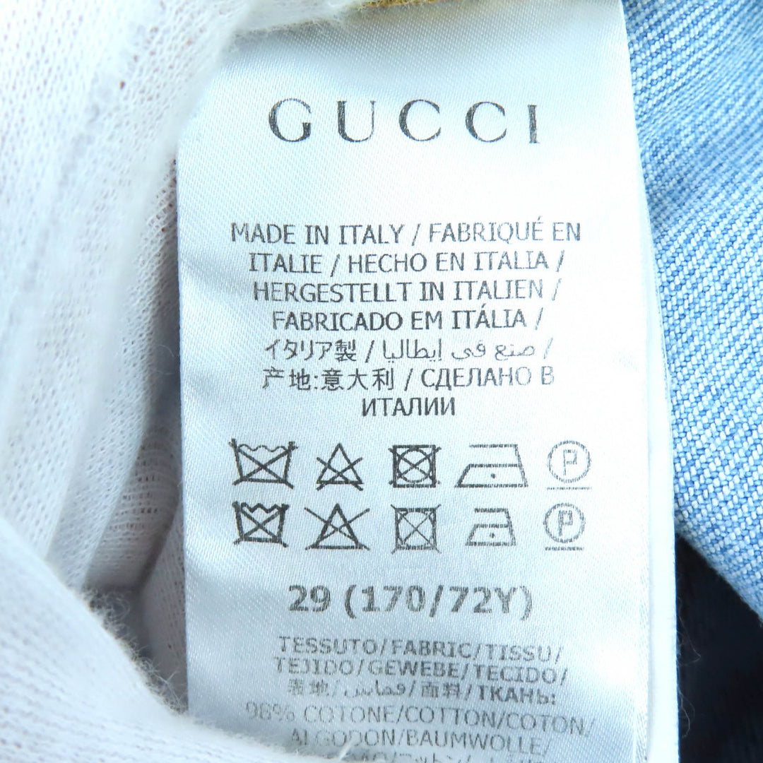 Great GUCCI×Disney Denim pants Logo leather patch Mickey patch 29 502797