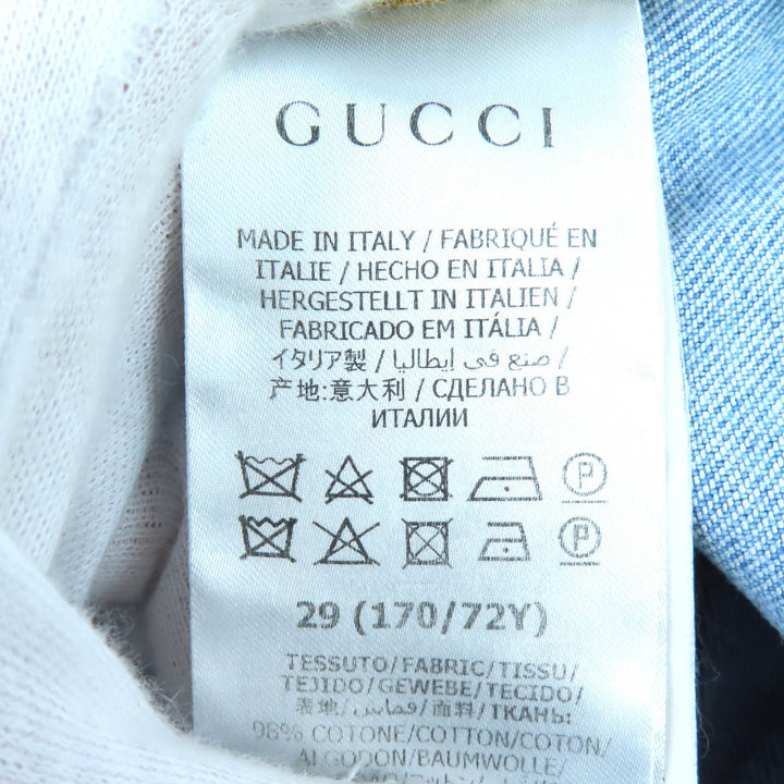 Great GUCCI×Disney Denim pants Logo leather patch Mickey patch 29 502797