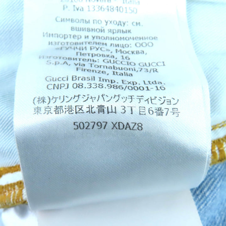 Great GUCCI×Disney Denim pants Logo leather patch Mickey patch 29 502797