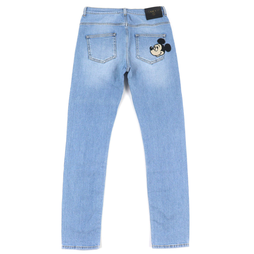 Great GUCCI×Disney Denim pants Logo leather patch Mickey patch 29 502797
