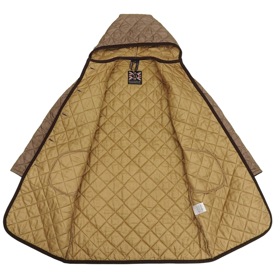 Great LAVENHAM Corduroy-trimmed, hooded, quilted, padded coat. Brown Women 38