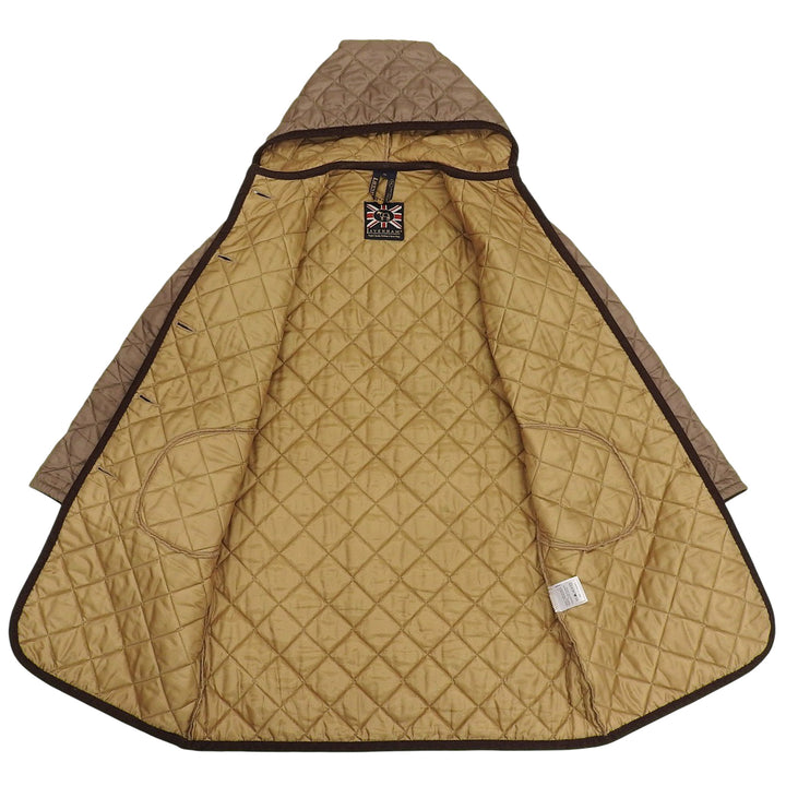 Great LAVENHAM Corduroy-trimmed, hooded, quilted, padded coat. Brown Women 38
