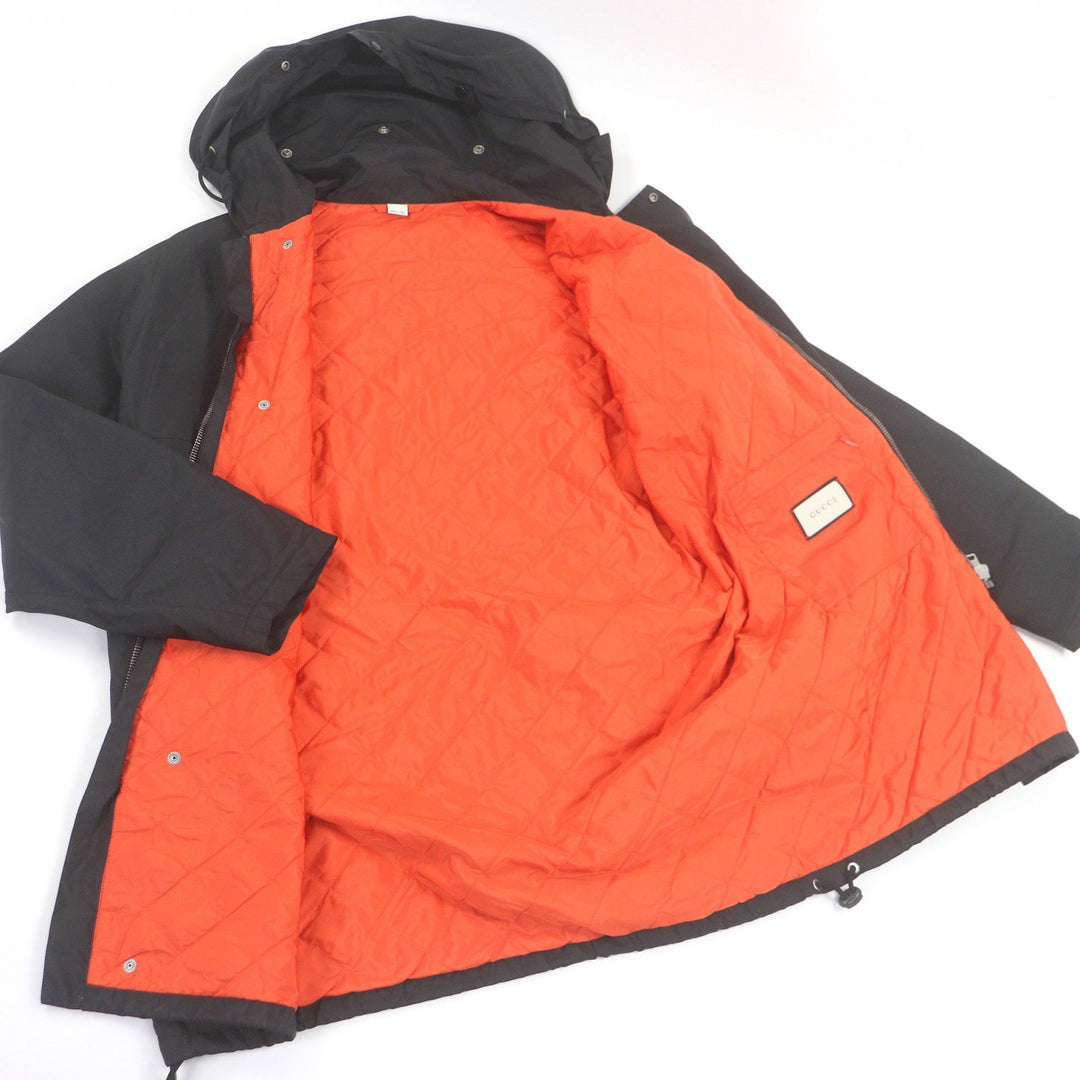 Great GUCCI coat Sega Pool Patch Nylon Jacket Logo patch, padded nylon black
