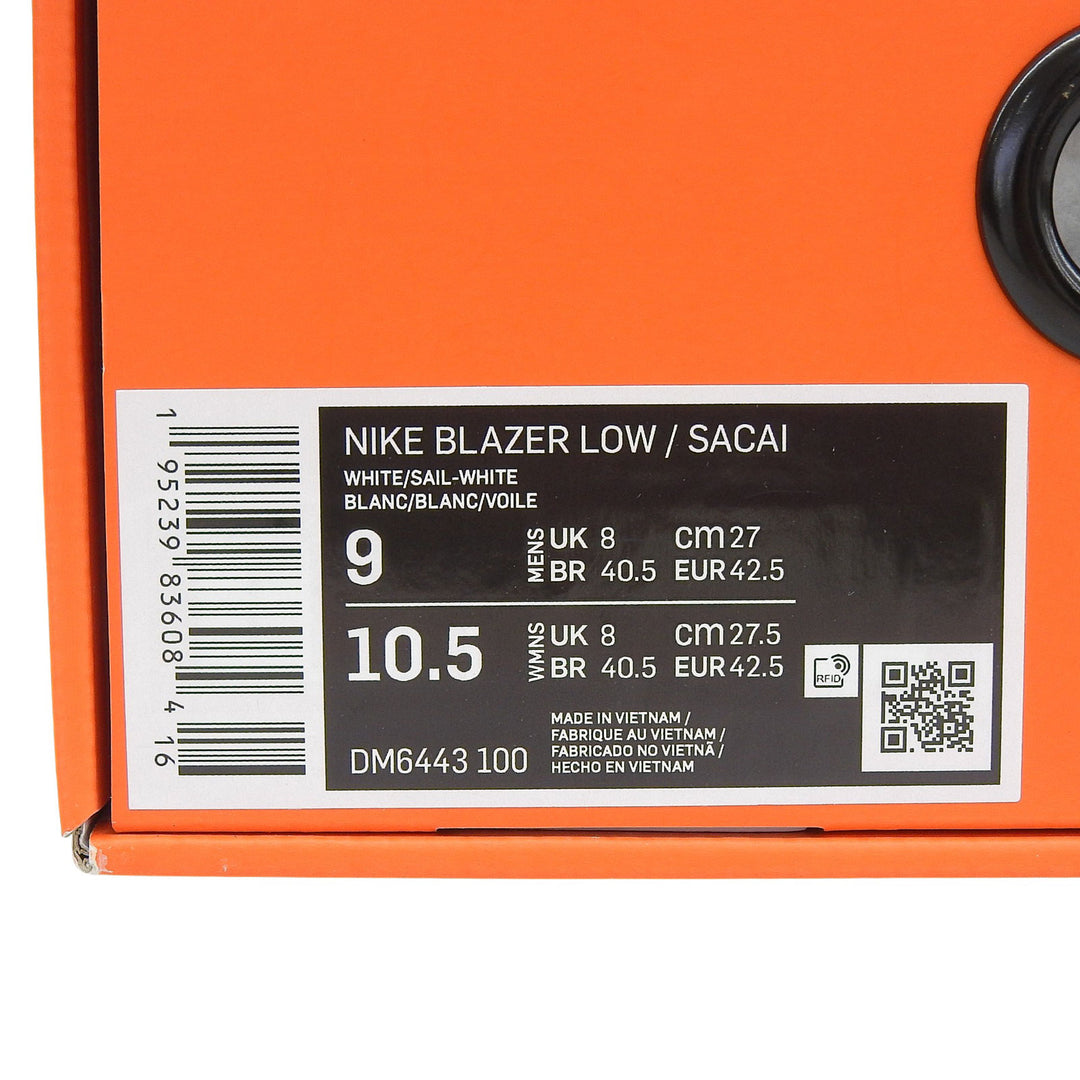 Pristine NIKE Sacai sneakers Blazer Low Sacai black leather mens 27 DM6443-001