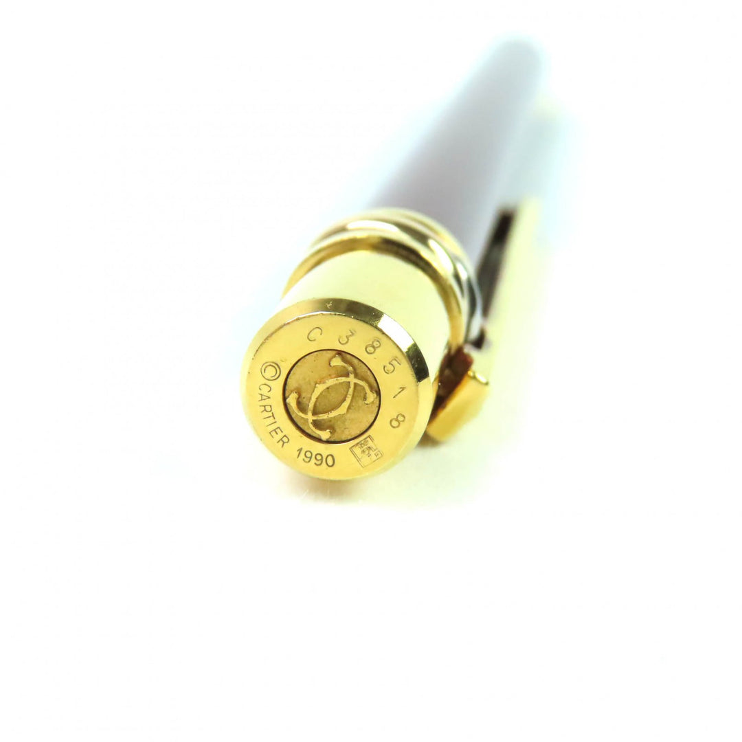 Very Good Cartier Ballpoint pen Trinity Marble Pattern Twist Type Bordeaux gold