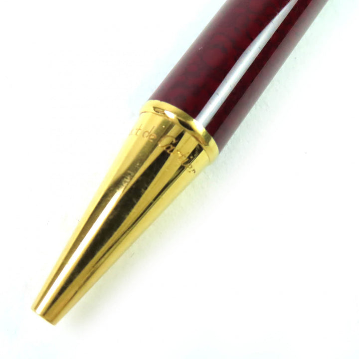 Very Good Cartier Ballpoint pen Trinity Marble Pattern Twist Type Bordeaux gold