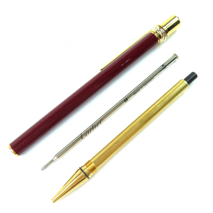 Very Good Cartier Ballpoint pen Trinity Marble Pattern Twist Type Bordeaux gold