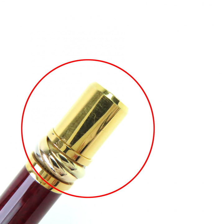 Very Good Cartier Ballpoint pen Trinity Marble Pattern Twist Type Bordeaux gold