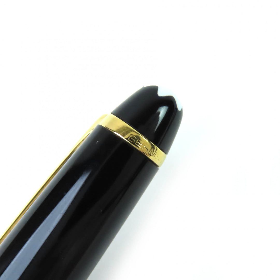 Very Good MONTBLANC fountain pen Meisterstück Classic white star Black gold 14K