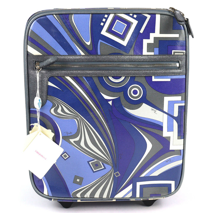 Great Emilio Pucci Carry Bag Travel Bag Series All-Over Pattern Trolley Bag Blue