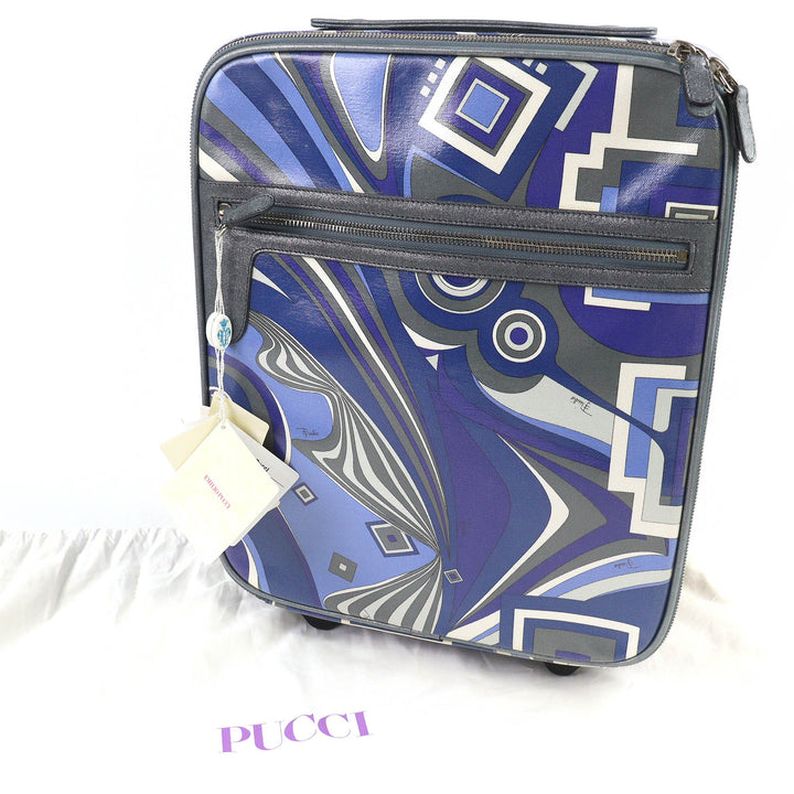 Great Emilio Pucci Carry Bag Travel Bag Series All-Over Pattern Trolley Bag Blue