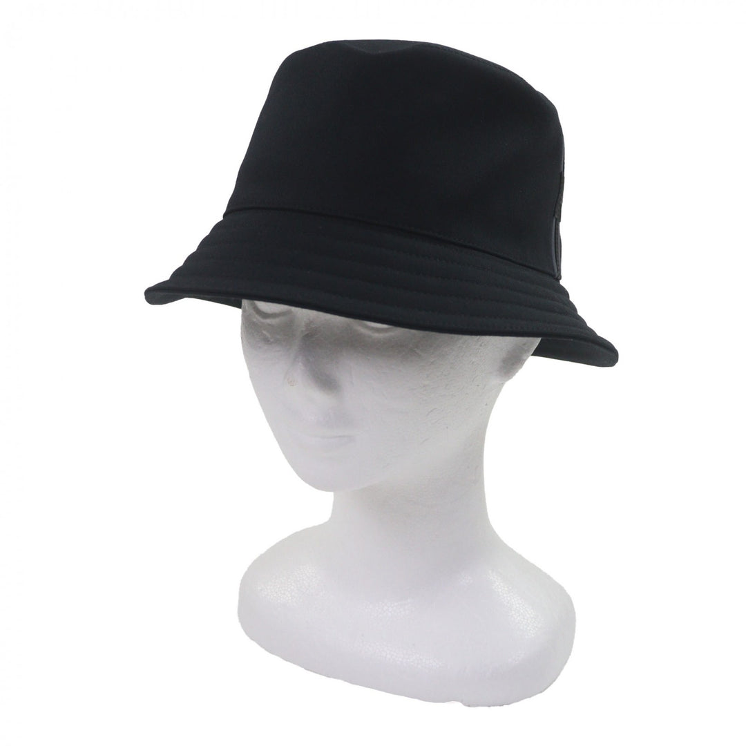 新品 HERMES 帽子 Fred H Fred H ストライプ バケットハット ブラック コットン メンズ 58