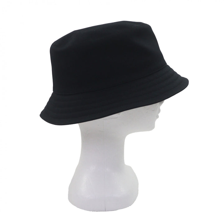新品 HERMES 帽子 Fred H Fred H ストライプ バケットハット ブラック コットン メンズ 58