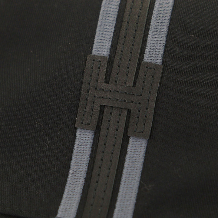 新品 HERMES 帽子 Fred H Fred H ストライプ バケットハット ブラック コットン メンズ 58