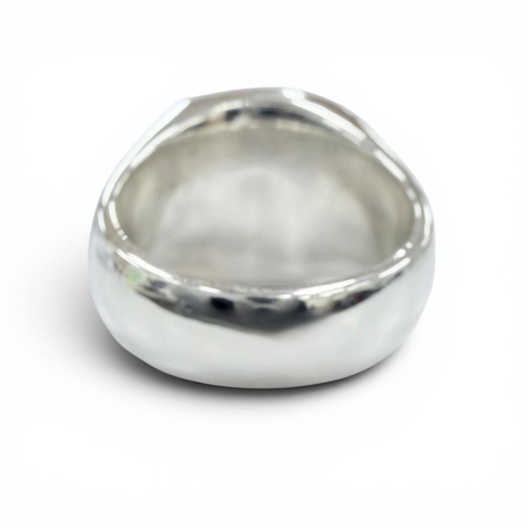 Excellent TOM WOOD Ring ring Cushion Larvikite Cushion Ring gray 925 mens 54