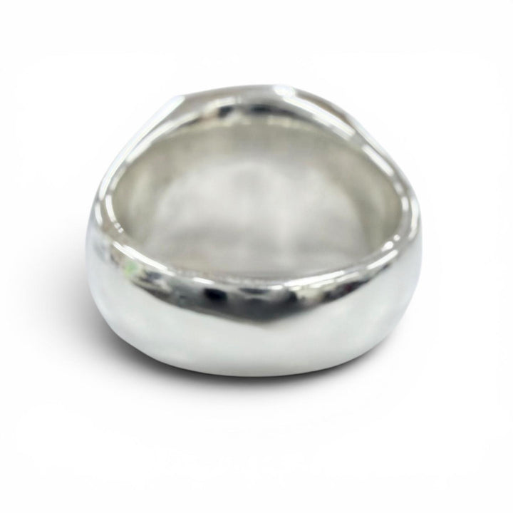 Excellent TOM WOOD Ring ring Cushion Larvikite Cushion Ring gray 925 mens 54