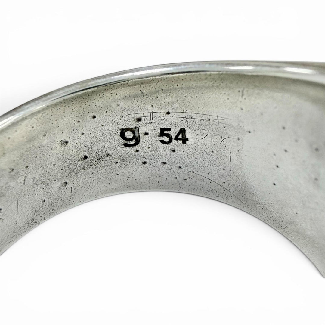 Excellent TOM WOOD Ring ring Cushion Larvikite Cushion Ring gray 925 mens 54