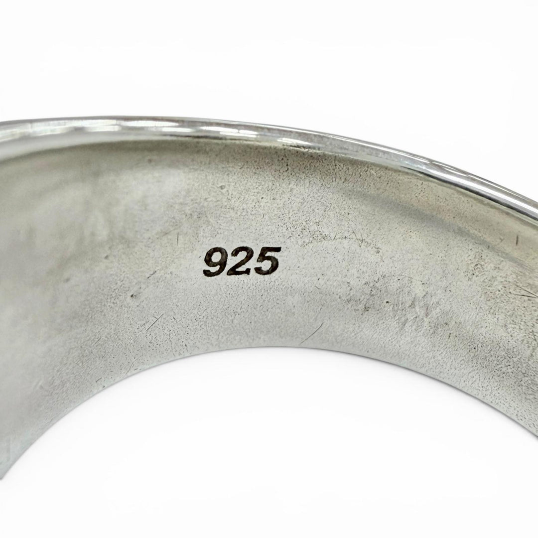 Excellent TOM WOOD Ring ring Cushion Larvikite Cushion Ring gray 925 mens 54