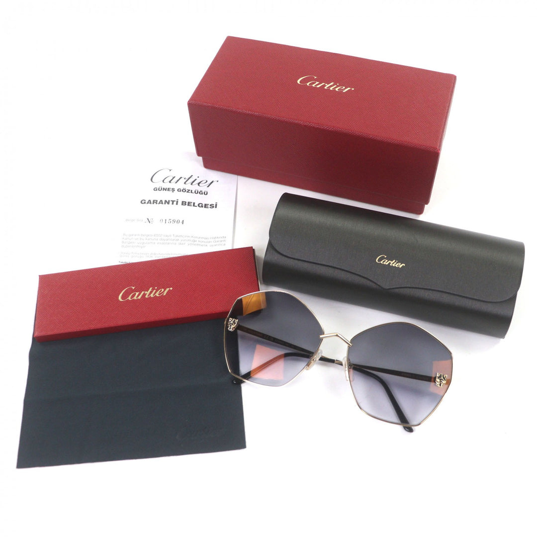 Excellent Cartier sunglasses PANTHERE de Cartier gold mens CT0356S