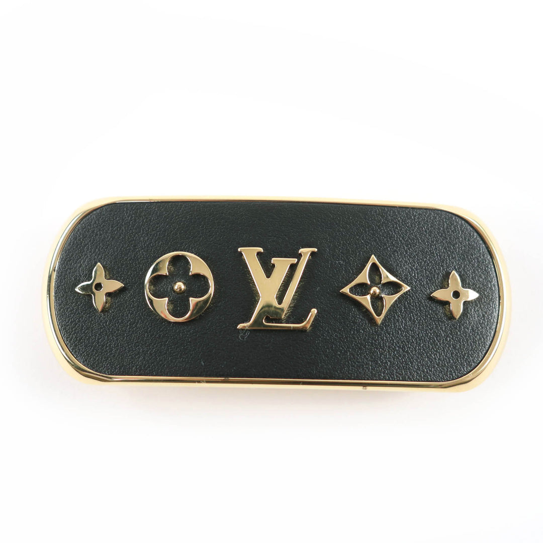 Excellent LOUIS VUITTON Baretta Cruiser Icon Motif Hair Barrette black M00564