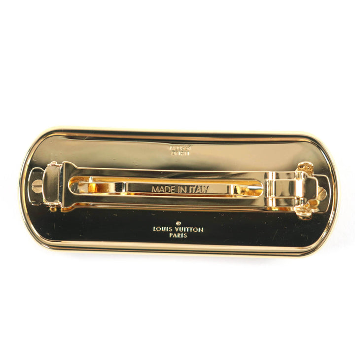 Excellent LOUIS VUITTON Baretta Cruiser Icon Motif Hair Barrette black M00564