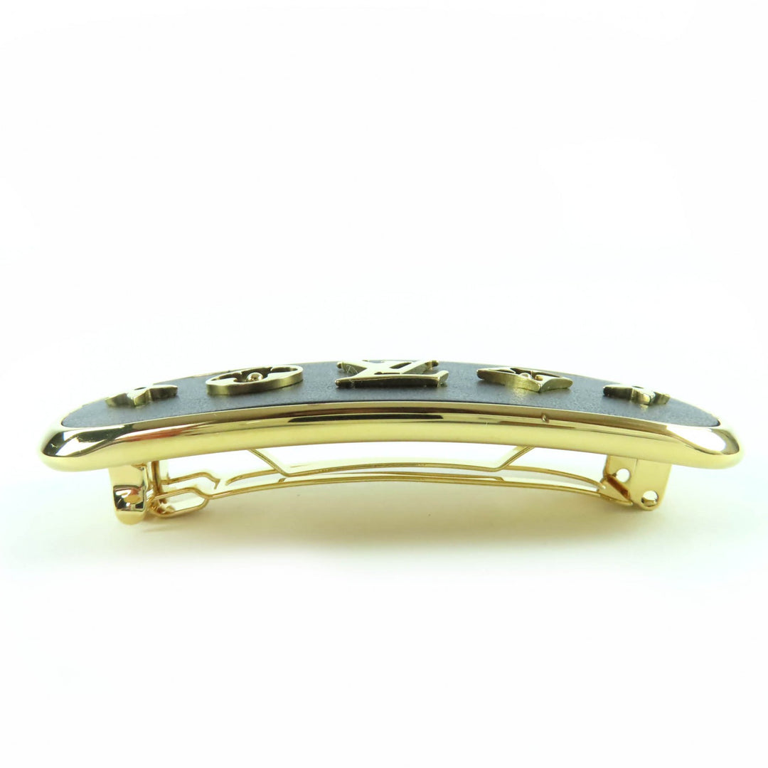 Excellent LOUIS VUITTON Baretta Cruiser Icon Motif Hair Barrette black M00564