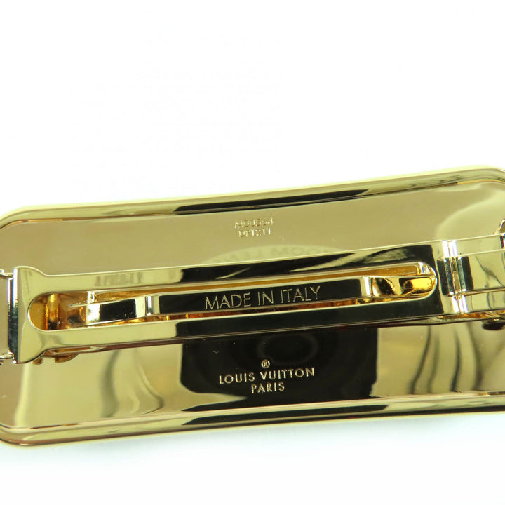 Excellent LOUIS VUITTON Baretta Cruiser Icon Motif Hair Barrette black M00564