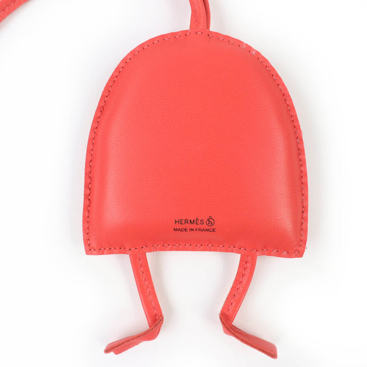 Excellent HERMES Bag charm Owl Red series leather Women