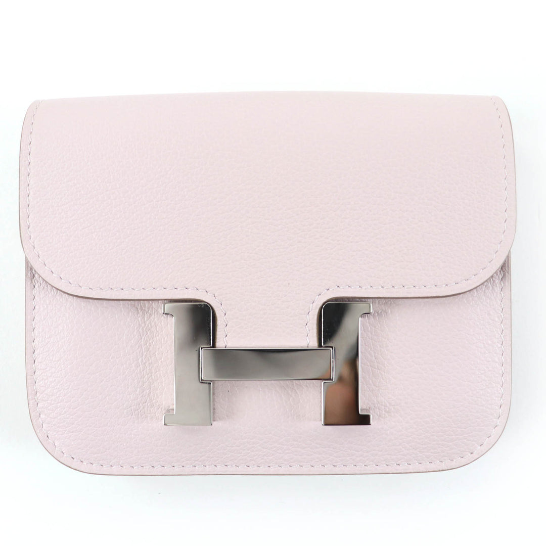 Great HERMES Bifold Wallet Constance Slim Wallet Evercolor Leather Women